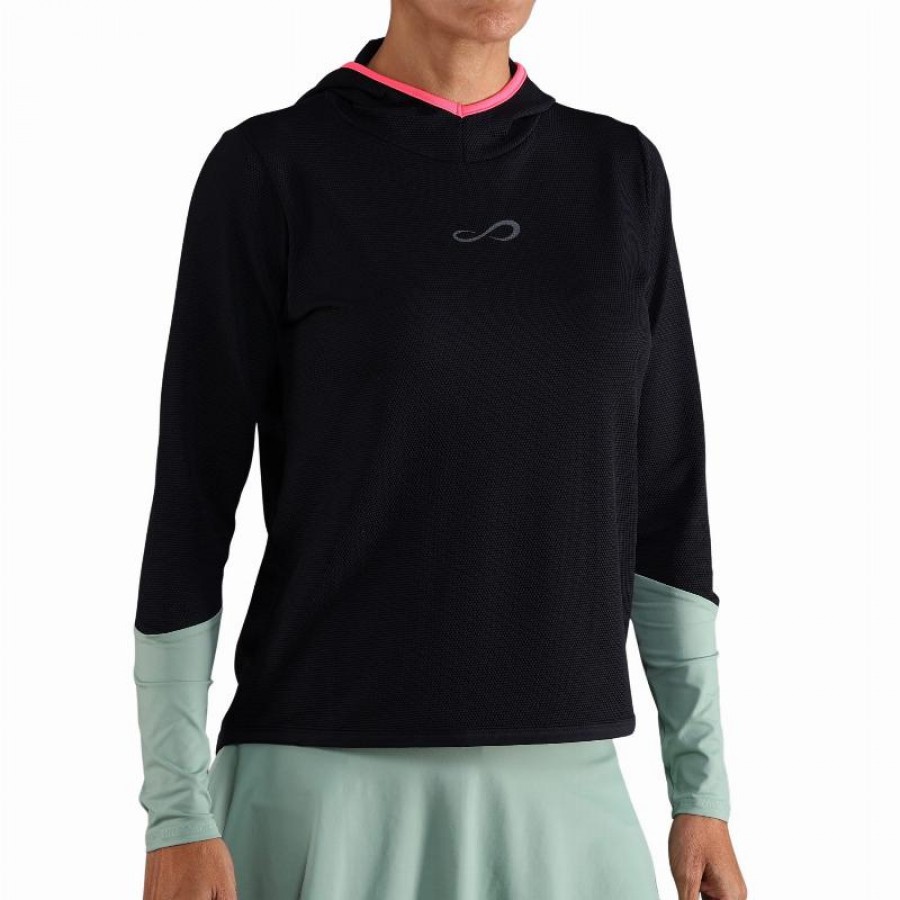 Sudadera Endless Breath Line Negro Verde Forest  Oferta + Barato