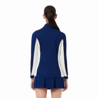 Sweat-shirt femme Lacoste Ultra Dry bleu marine blanc  Offre - Pas cher