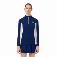 Sweat-shirt femme Lacoste Ultra Dry bleu marine blanc  Offre - Pas cher