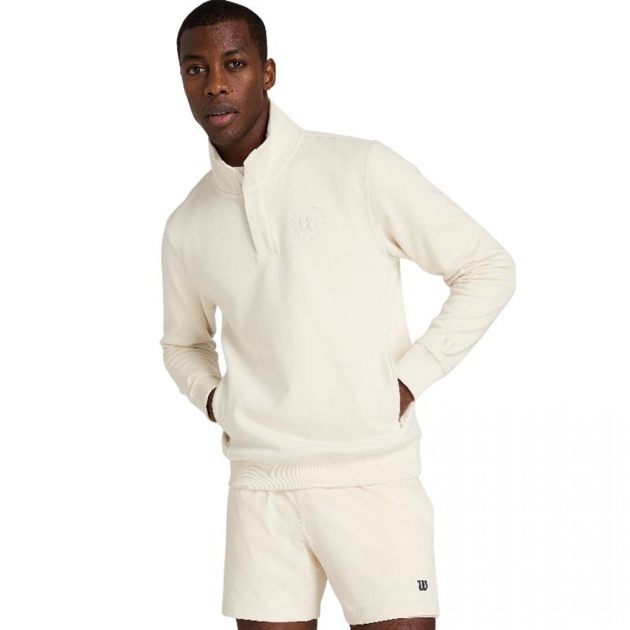 Sudadera Wilson Tenis Club Half Zip Beige Arena