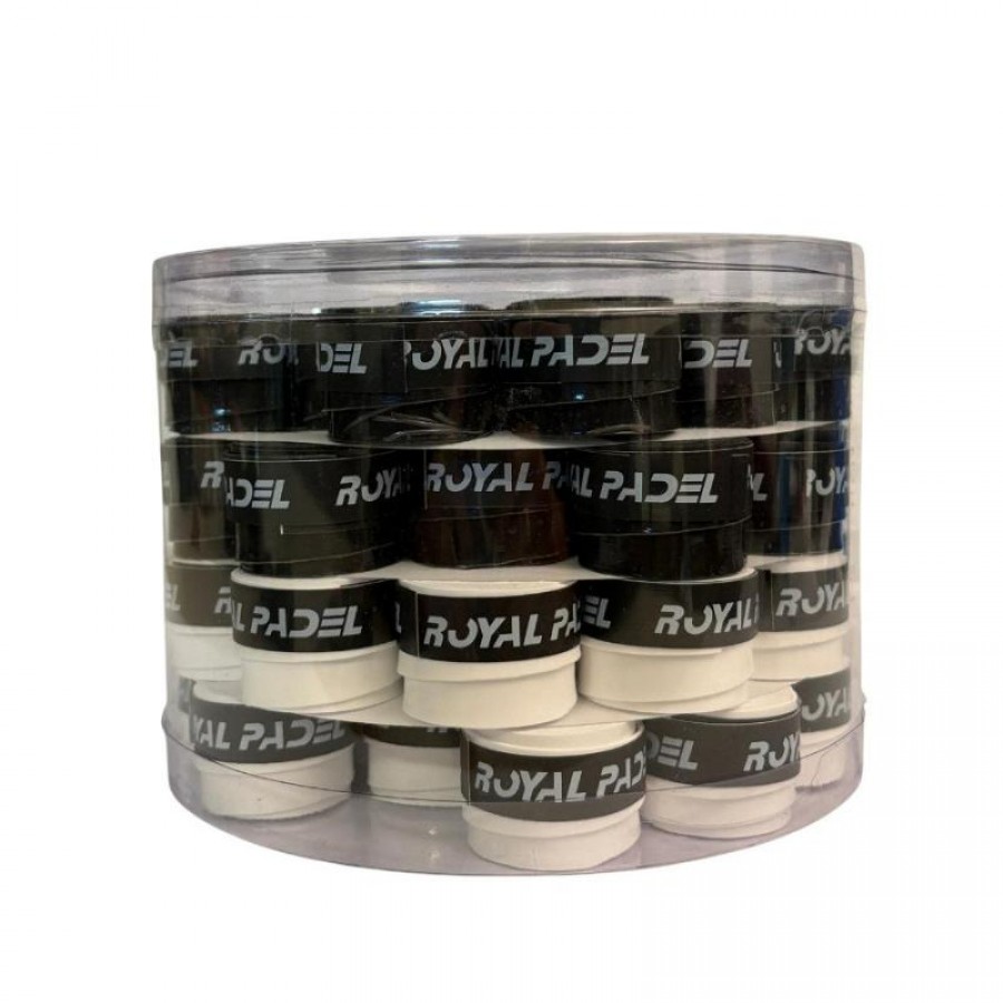Royal Padel Smooth White Black Drum 60 Overgrips