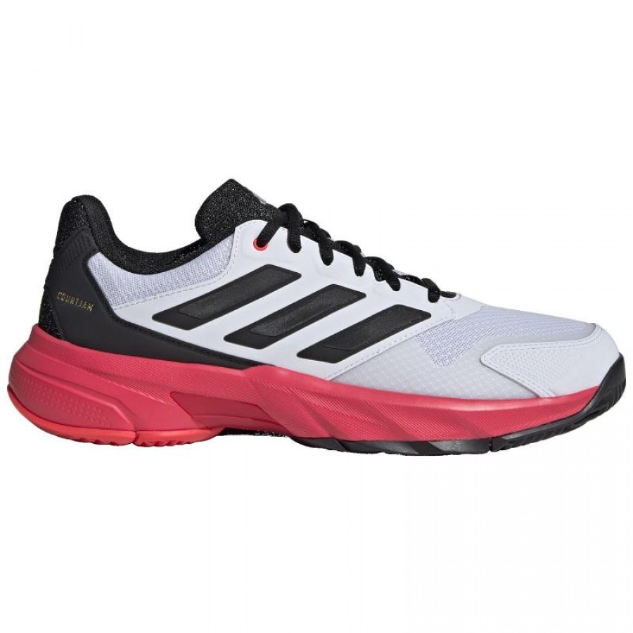 Adidas CourtJam Control 3 White Black Red Sneakers  Offer + Cheap