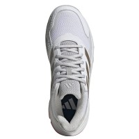 Tênis Adidas CourtJam Control 3 Branco Prata Vermelho Feminino  Oferta + Barato