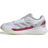 Zapatillas Adidas Courtquick Padel Blanco Plata Rosa Mujer  Oferta + Barato