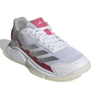 Zapatillas Adidas Courtquick Padel Blanco Plata Rosa Mujer  Oferta + Barato