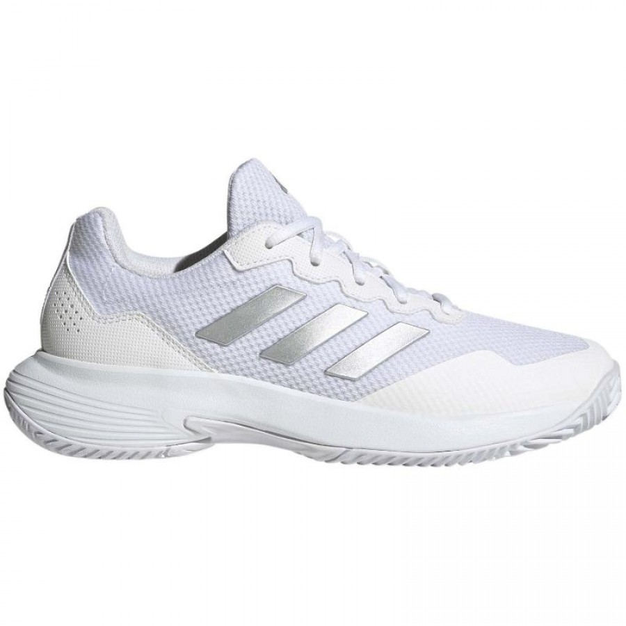 Adidas GameCourt 2 White Silver Metal Baskets Femme  Offre - Pas cher