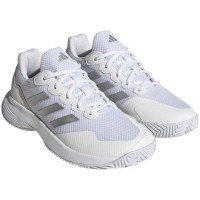 Adidas GameCourt 2 White Silver Metal Baskets Femme  Offre - Pas cher