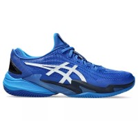 Tênis Asics Court FF 3 Novak Clay Azul Preto Prateado  Oferta + Barato