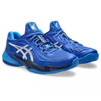 Tênis Asics Court FF 3 Novak Clay Azul Preto Prateado  Oferta + Barato