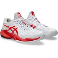 Asics Court FF 3 Novak Clay White Red Sneakers  Offer + Cheap