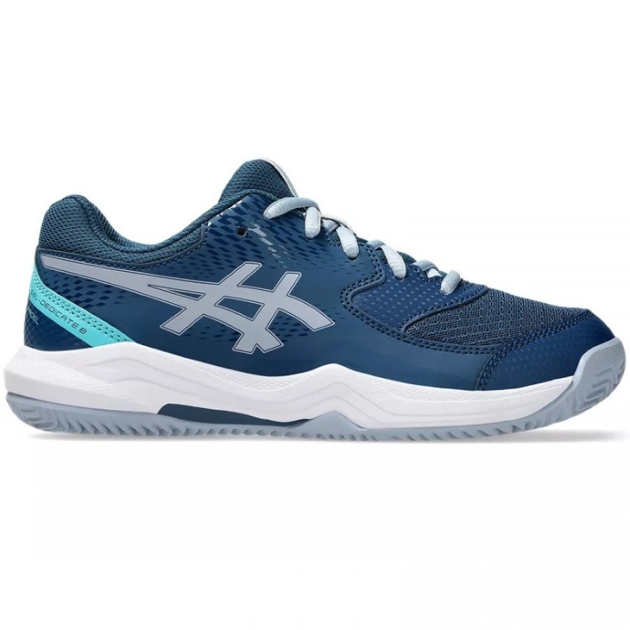 Baskets Junior Asics Gel Dedicate 8 Padel GS Bleu Mako Gris  Offre - Pas cher