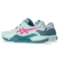 Asics Gel Resolution 9 Padel Mint Pink Fluor Women''s Shoes  Offer + Cheap