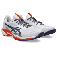 Asics Solution Speed FF 3 TERRE BATTUE Blanc Gris Orange Baskets  Offre - Pas cher
