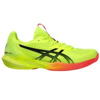 Asics Solution Speed FF 3 Clay Paris Tênis Preto Amarelo  Oferta + Barato