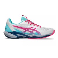Baskets Asics Solution Speed FF 3 Padel Blanc Rose  Offre - Pas cher