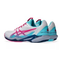 Baskets Asics Solution Speed FF 3 Padel Blanc Rose  Offre - Pas cher