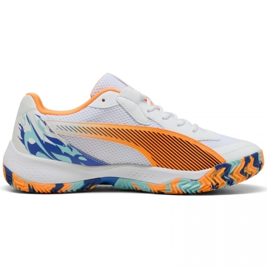 Tênis Puma Nova Court Branco Laranja Preto  Oferta + Barato