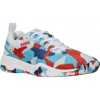 Salming Rebel Camo Blanc Rouge Bleu Chaussures  Offre - Pas cher